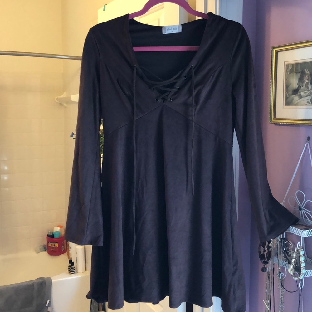 Altard state brown lace up dress